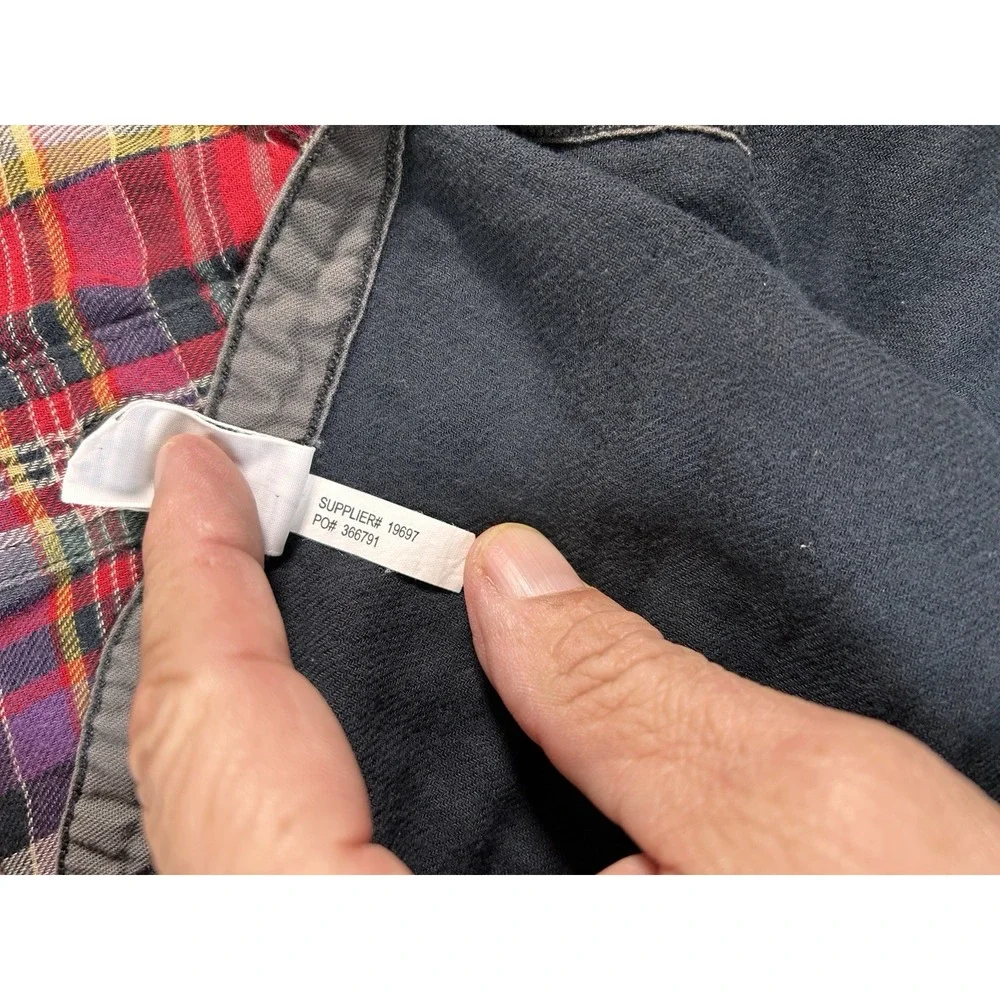 Polo Ralph Lauren Plaid Flannel‎ Shirt Men's M Button Front Red Blue Academia